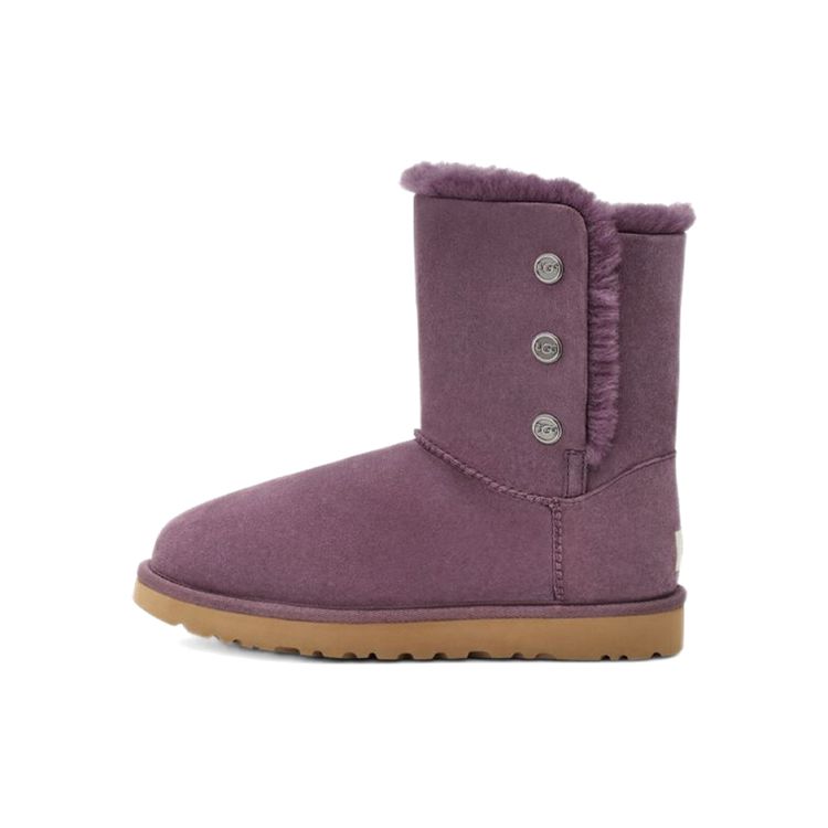 UGG Bailey Snaps Warm Durable Non-Slip Comfortable Plush Mid-Calf Snow Boots Women Boots Purple 1127151-TRO