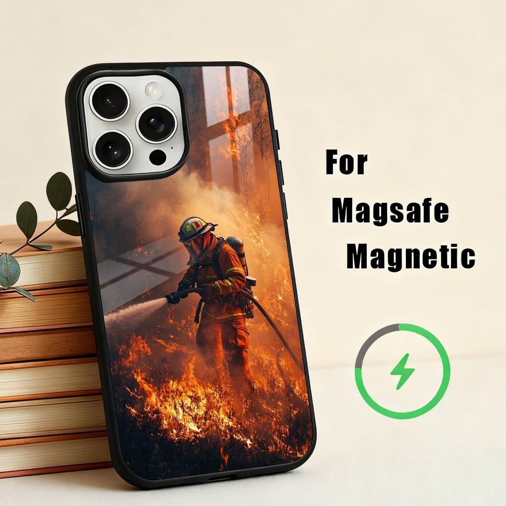 Fire Disaster Firefighter   Phone Case For iPhone 17,16,15,14,13,12,Plus,Pro,Max for Magsafe Magnetic Wireless Charging