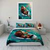 Beaver Relaxing In Pool Bedding Duvet Cover Set  (1*Duvet Cover 2*Pillowcases, Without Duvet Insert)