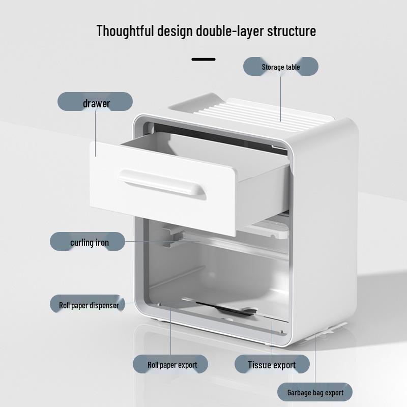 Cutie de șervețele de perete fără găuri cu depozitare vizibilă pentru baie