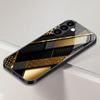 Gold patterned black glass phone case suitable for Samsung Galaxy S26 S25 S24 S23 S22 S20 FE/Ultra/Plus anti drop back cover