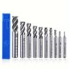 4 Flute Spiral End Mill Set 2-12mm High-Speed Steel CNC Lathe Cutter Bits Straight Shank Precision Drill Kit for Machinists
