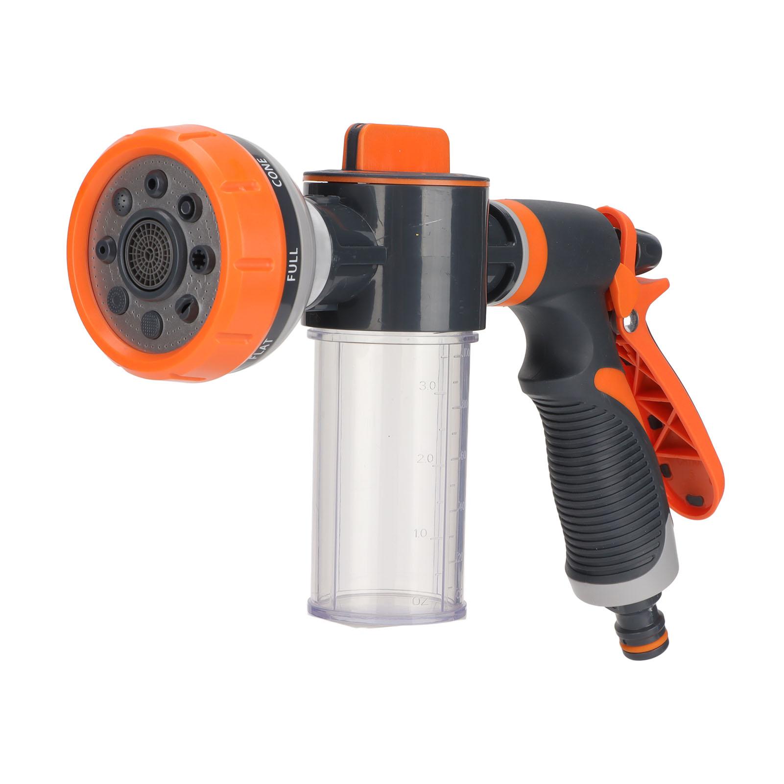 

Garden Hose Nozzle 8 Spray Pattern Hose Hand Sprayer for Flowers Watering Car Wash Pet Shower