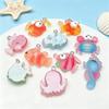10pcs 3D Sea Creatures Resin Charms, Flatback Ocean Animal Pendants for DIY Jewelry Making