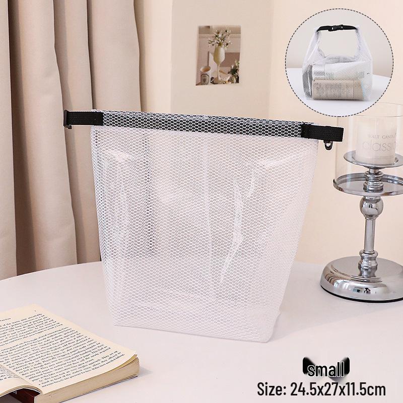 Large Capacity Waterproof Handheld Toiletry & Makeup Bag with Buckle, Mesh Design - Portable Travel & Swimming Storage Solution