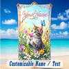 Cat Theme Beach Towel Personalized Custom Name & Text Soft Quick Dry Beach Towel for Swimming Travel