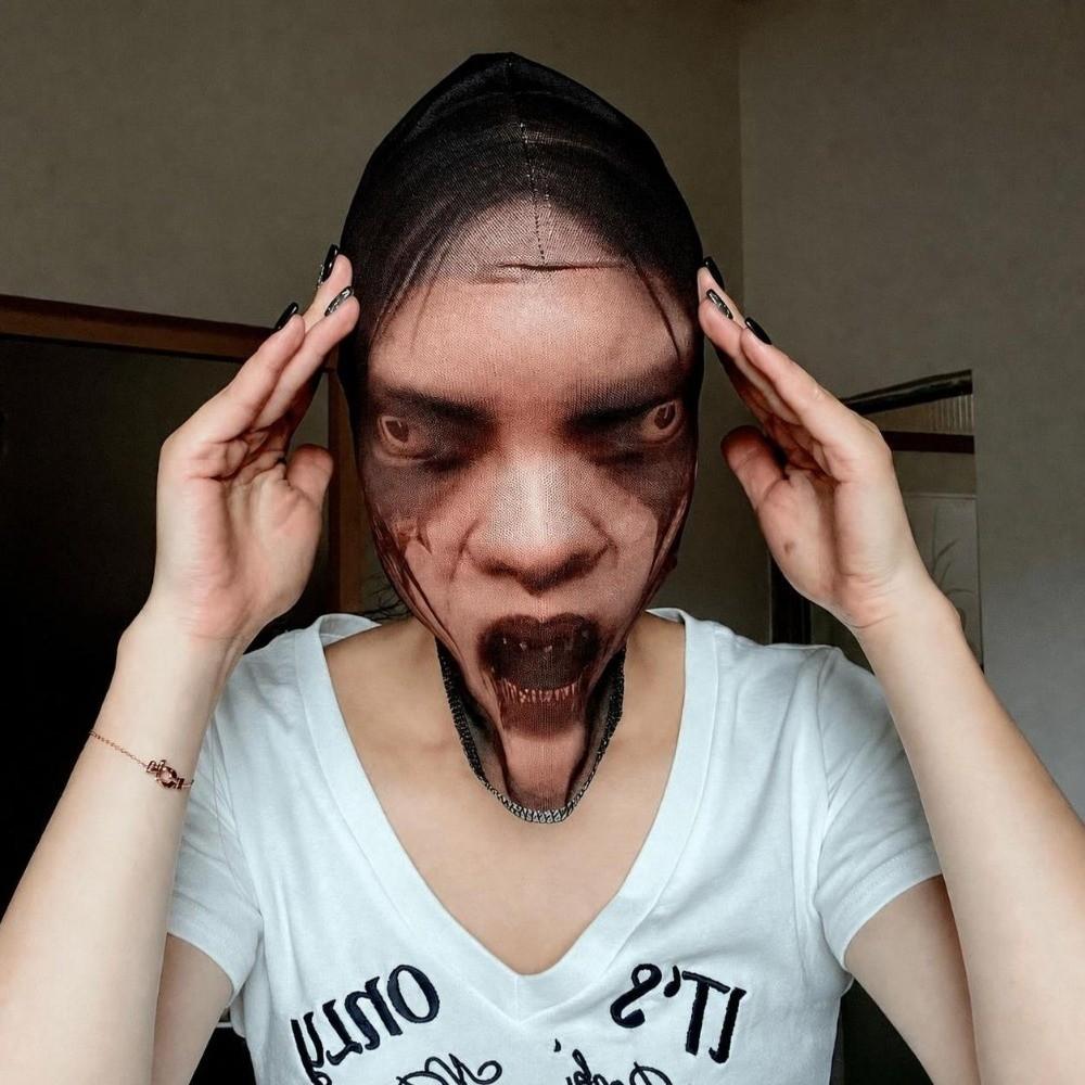 Mesh Visualized Full Face Mask for Halloween Breathable Zombie Mask Halloween Masks  Cosplay Events