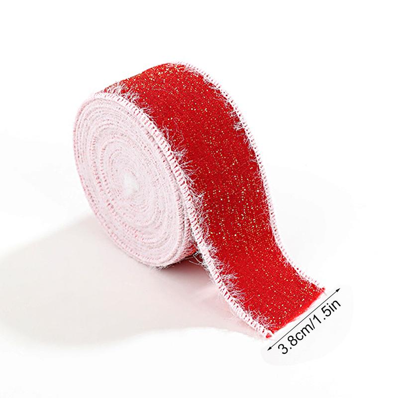 Christmas Hair Bows DIY Fabric Art Decoration Packaging Ribbons Handmade Velvet Ribbon Home Party 2m/Roll