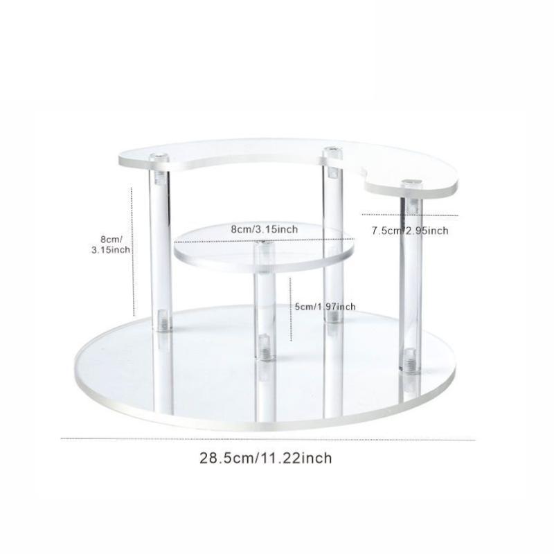 Three-Layer Cosmetic Storage Rack Lipstick Makeup Sample Rack Transparent Acrylic Perfume Display Rack Semicircular