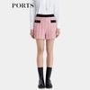 PORTS Women's Elegant Striped Tweed Casual Shorts