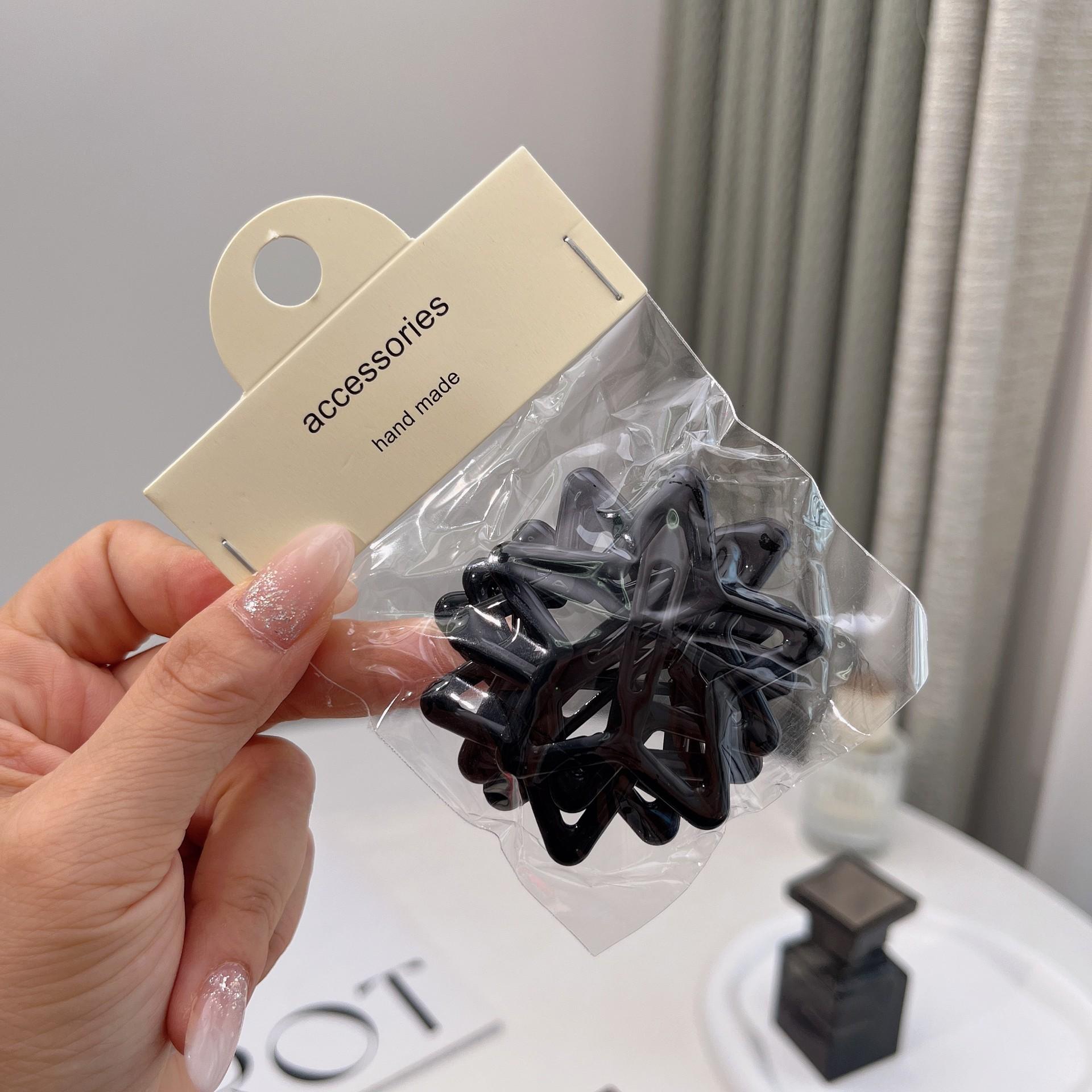 

5 шт. Y2K для девочек, конфетного цвета, звездная шпилька, крутая заколка для волос в виде звезды, металлические заколки для волос BB, женская пентаграмма, аксессуары для головных уборов в стиле Харадзюку чёрный