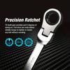 Compact Appearance Ratchet Spanner Metal Material 180 Degree Rotatable Adjustable Wrench Foldable Design Quick Release