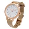 Fieldwork Analog Watch with Leather Simple Beige Women's Strap, Color-Blocked Loop, GY082-1
