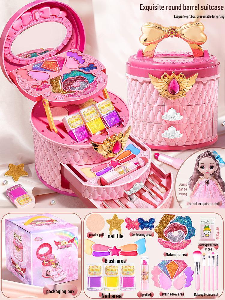 Children's Makeup Toy Set: Nail Polish, Lipstick, and Girl's Cosmetics Box - Perfect Birthday Gift