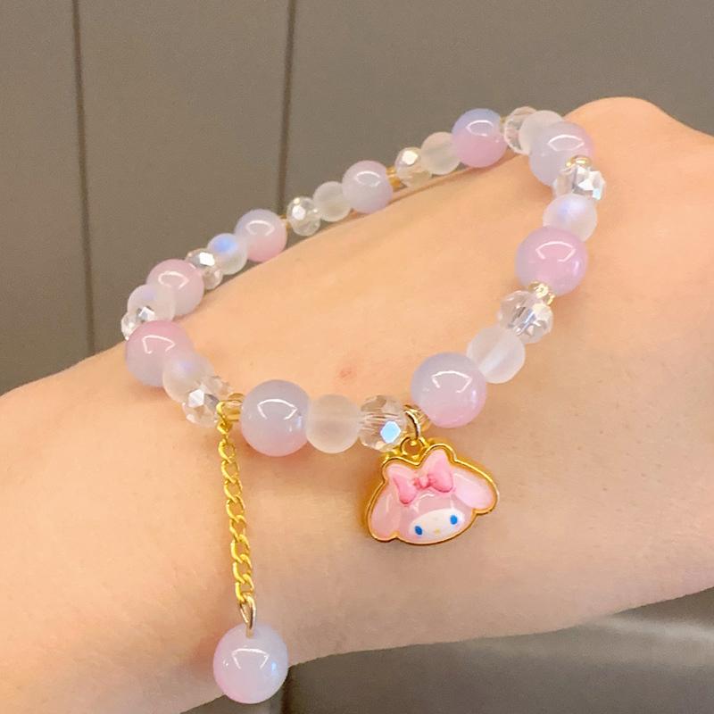 

Мультяшный милый браслет Sanrio для девочек Kawaii-браслет Creative Hello Kitty Beaded Bracelet Girl Gifts