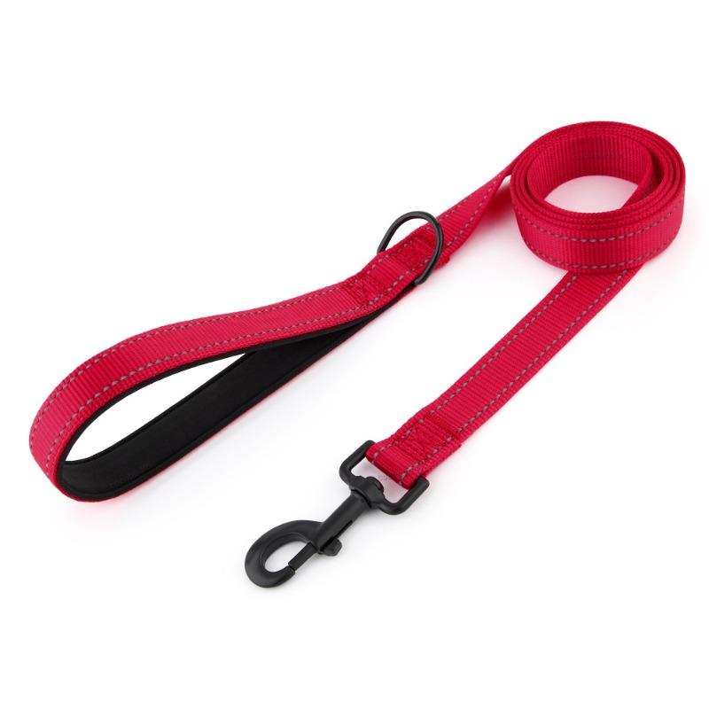 Reflective Nylon Dog Leash Soft Handle Heavy-duty Anti-Pull Pet Rope Outdoor Walking Training Leash for Small Medium Large Dogs