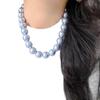 Vintage 16mm Grobkörnig Hohe Qualität Nebelblau Künstlicher Kristall Perlenkette Schlüsselbein