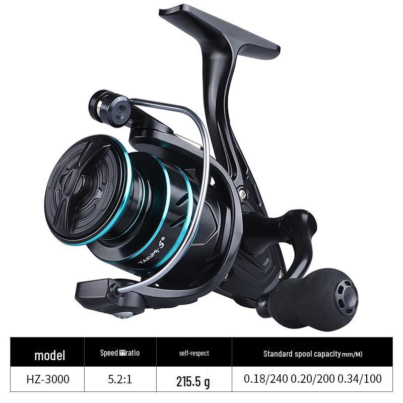 

Безынерционная катушка с металлическим корпусом для морской рыбалки, дальних забросов, ловли на приманку и многого другого HZ-3000 standard spool capacity EVA ball grip