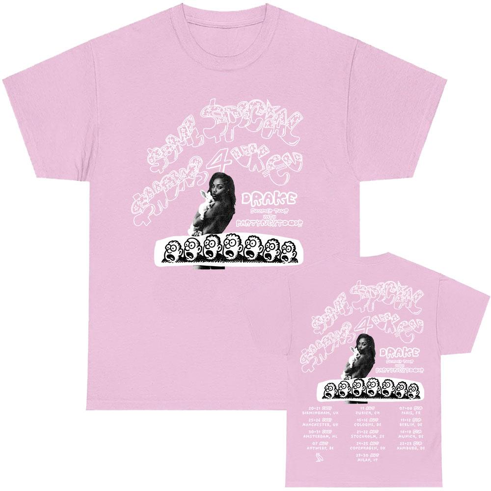 Drake $ome $pecial $hows 4 UK EU 2025 Tour with PARTYNEXTDOOR T-shirt UnisexStreetwear Loose Cotton Men Tshirts Grunge Print Tee