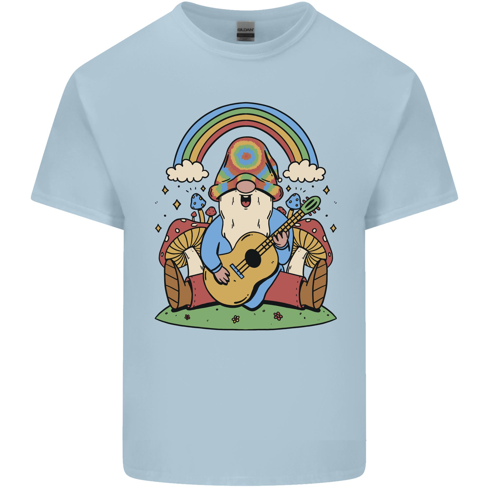 Trippy Guitar Hippy Gnome Magic Mushrooms Unisexs Light Cotton TShirt S