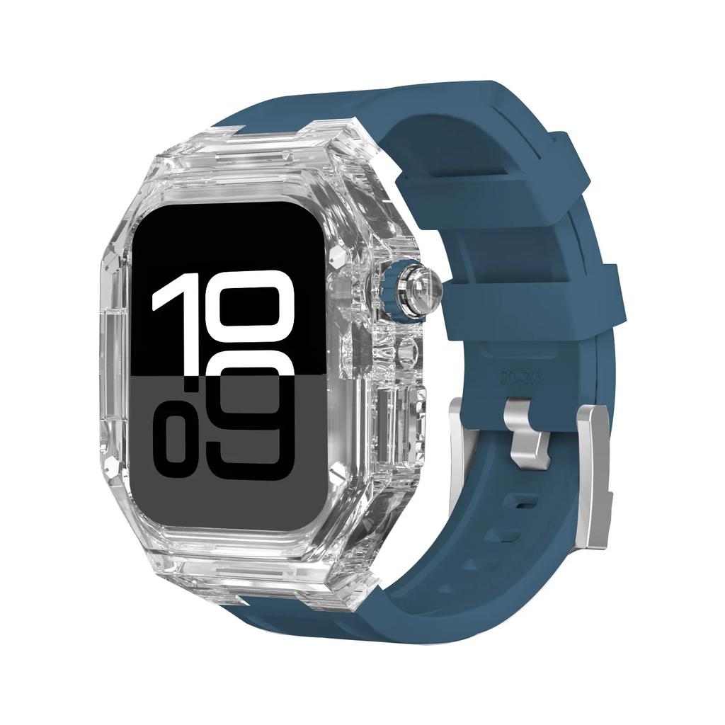 PC Case+Silicone Band for Apple Watch Series 10 42mm 46mm Sports Unisex Bracelet for IWatch 10 46MM 42MM Transparent Case Straps