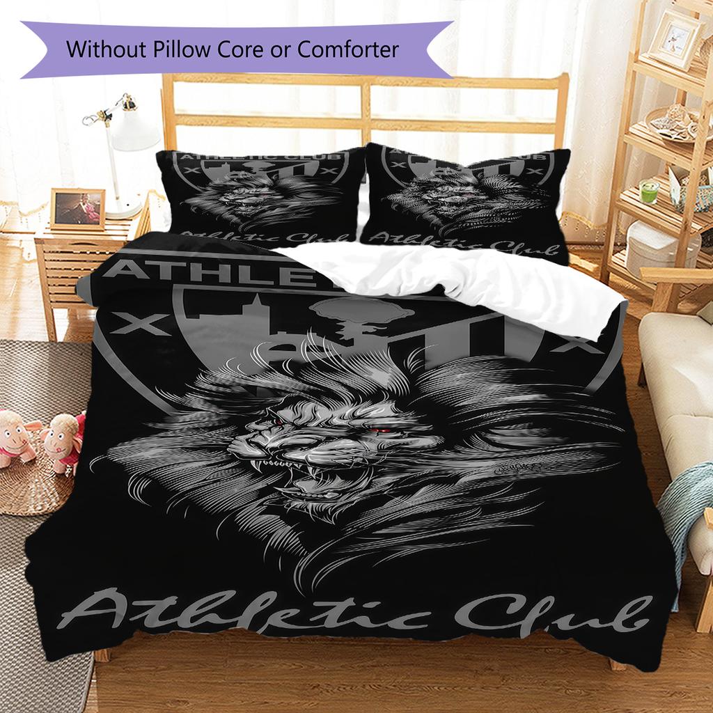 Bilbao logo Patrón Juego de Ropa de Cama Colcha Colcha Funda de Almohada Decoración del Hogar Regalo de Cumpleaños (1 * funda nórdica + 2 * fundas de almohada, sin núcleo)