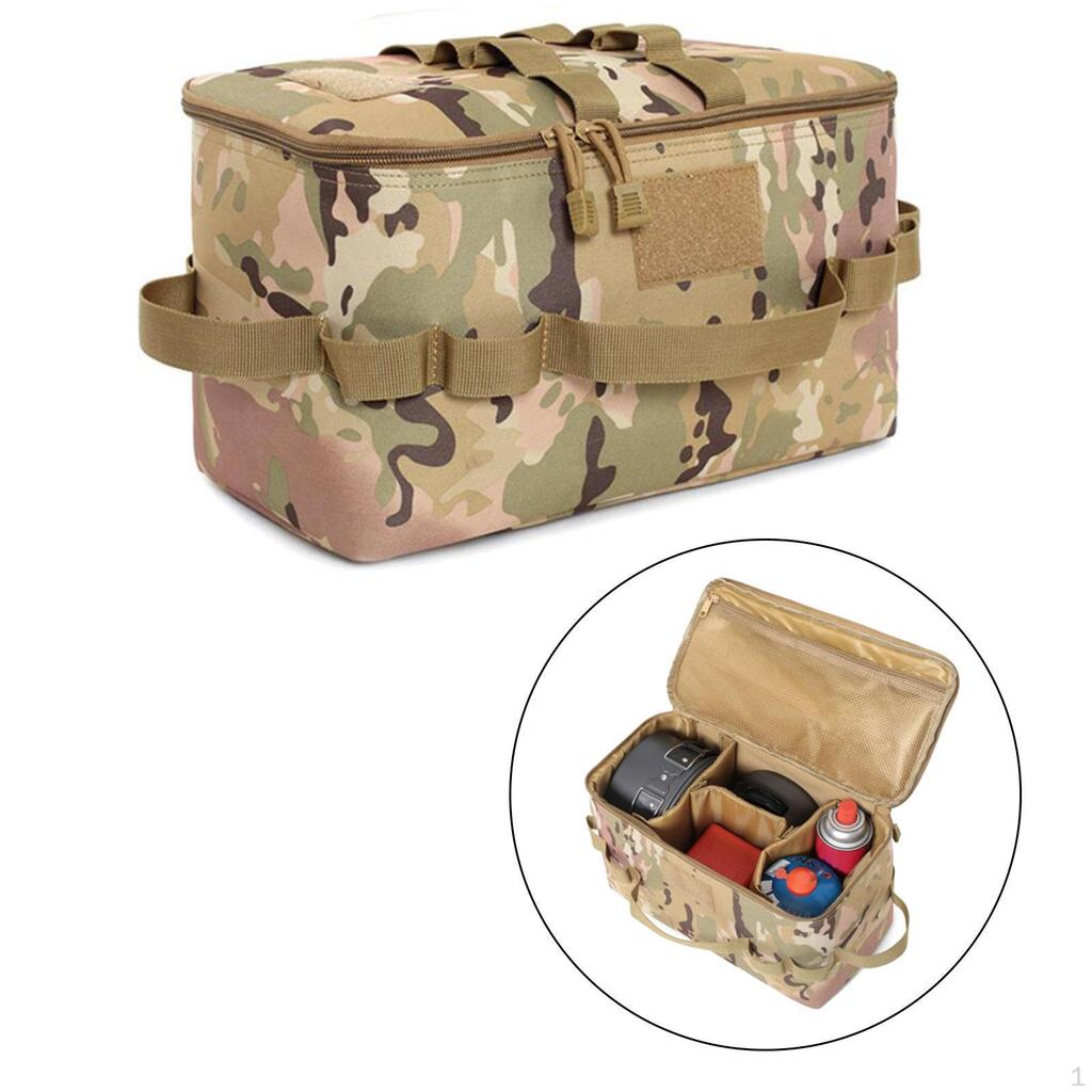 Camping Storage Bag Box 13.4x6.7x7.5inch Pot Pan Cookware Organizer Car Trunk Convenient