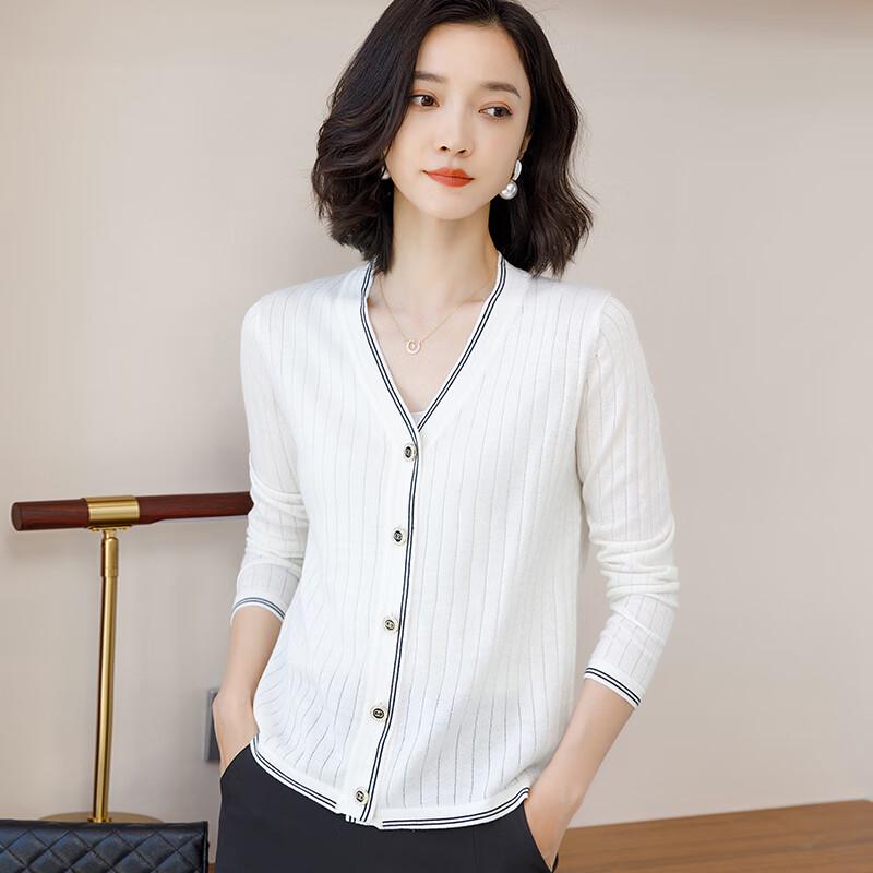 Yiliteng Women's Solid V-Neck Knit Cardigan