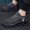 Men's 48 Size Flyknit Breathable Mesh Casual Shoes - Spring/Summer Trendy with Twisted Sole and Shock Absorption.