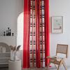 Bohemian Style Cotton Linen Red Geometry Curtain Thick with Tassels Curtains for Living Room Kitchen Valance Home Life Drapes