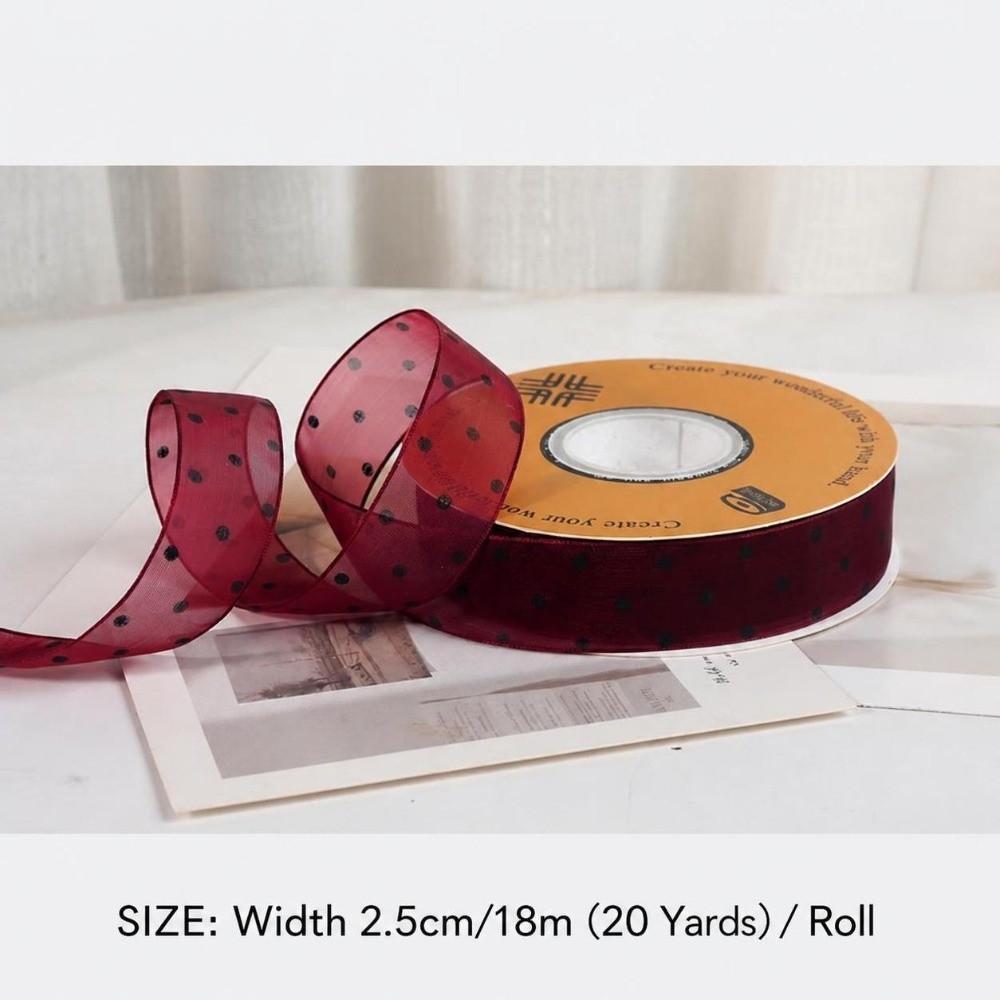 Polka Dots Print Polka Dots Ribbon Party Decoration Chiffon Lace Ribbon Flower Tie Ribbon  Gift