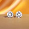 Mozambican Diamond Stud Earrings Women's High-quality 5A Zircon 925 Silver Flash Light Luxury Earbone Stud Three-claw Single Diamond Earrings