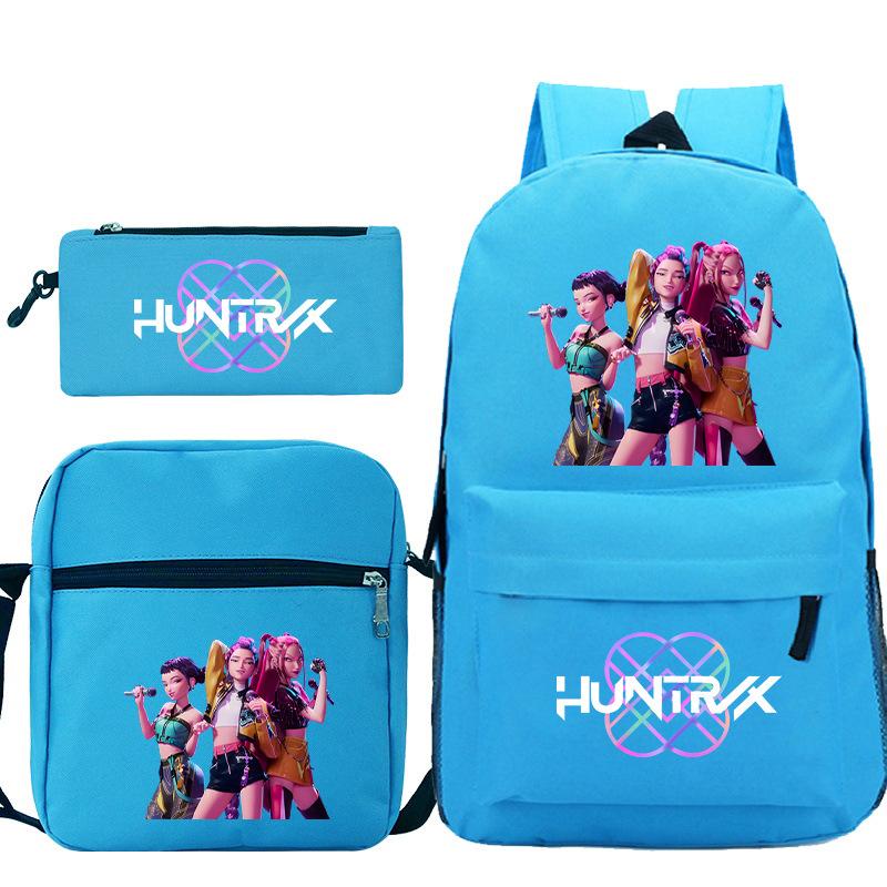 Animation Cartoon Kinderrucksack Freizeit Federmäppchen Umhängetasche Dreiteiliges Set, Grund- und Sekundarschule Schultasche