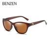 BENZEN Polarized Sunglasses Women Brand Designer Retro Cat Eye Female Sun Glasses For Driving Shades  UV 400 Black 6131B