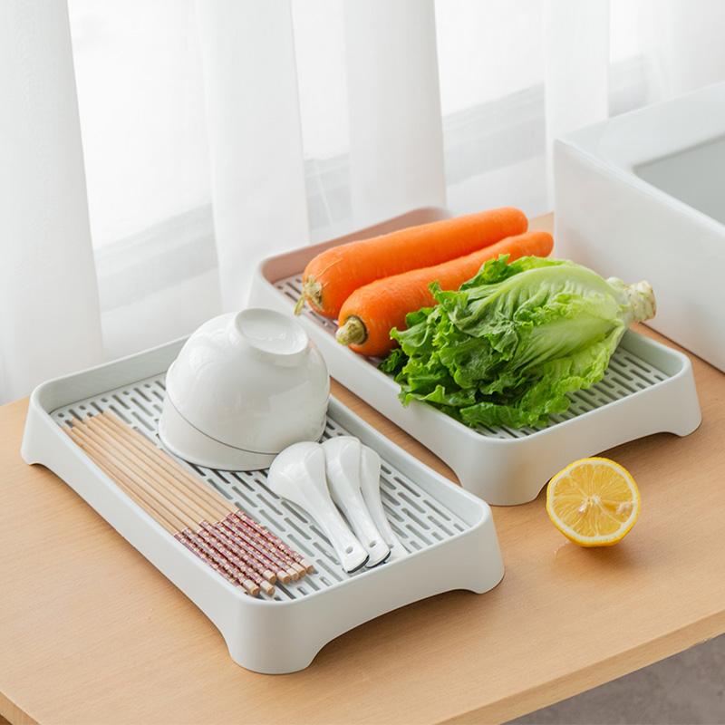 Multifunction Kitchen Bathroom Sink Rack Restaurant Fruit Dish Cup Drainboard Water Drying Pad Nordic Plastic Drain Tray