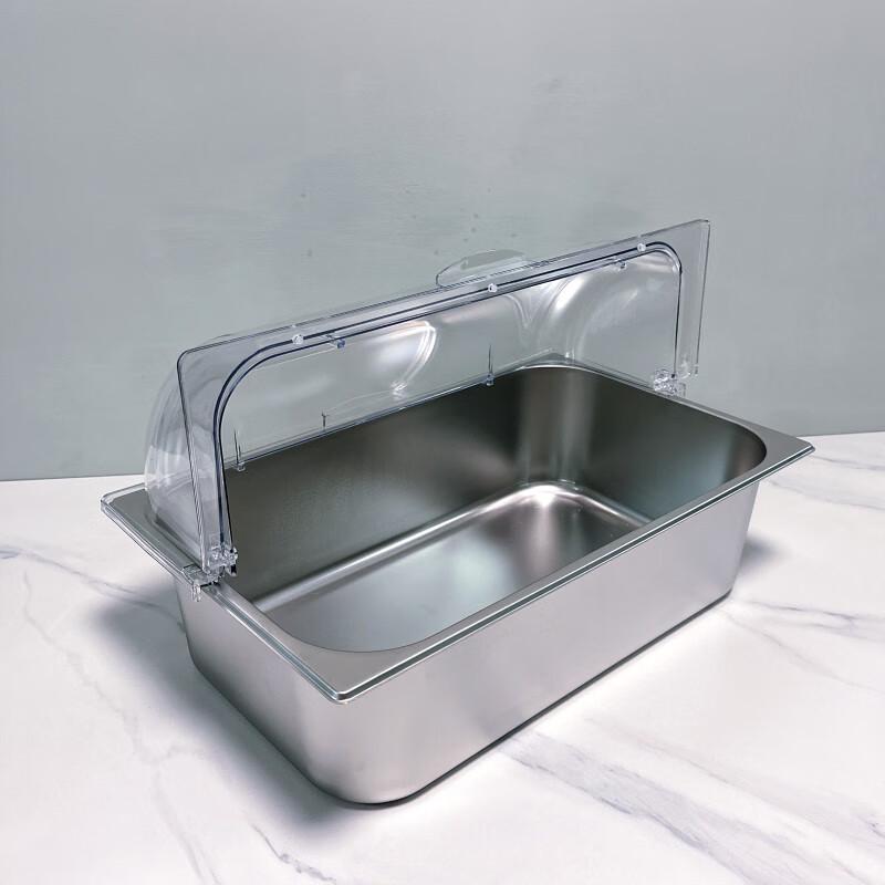 Stainless Steel Deep Buffet Serving Tray with Arched Lid