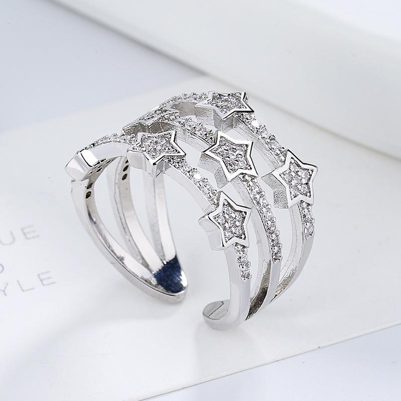 European & American Minimalist White Diamond Star Zircon Ring - Hot Selling Jewelry