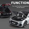 1:24 RS7 R8 V10 Cars Toys Alloy Diecast Models Light Sound Rubber Tires Vehicle Wheel Pull Back Miniature Car Kids Perfect Gifts