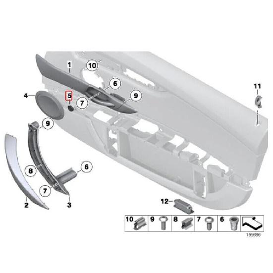 1Pair Left & Right Inner Door Handle Screw Cover Cap for BMW Z4 E89 2009-2016