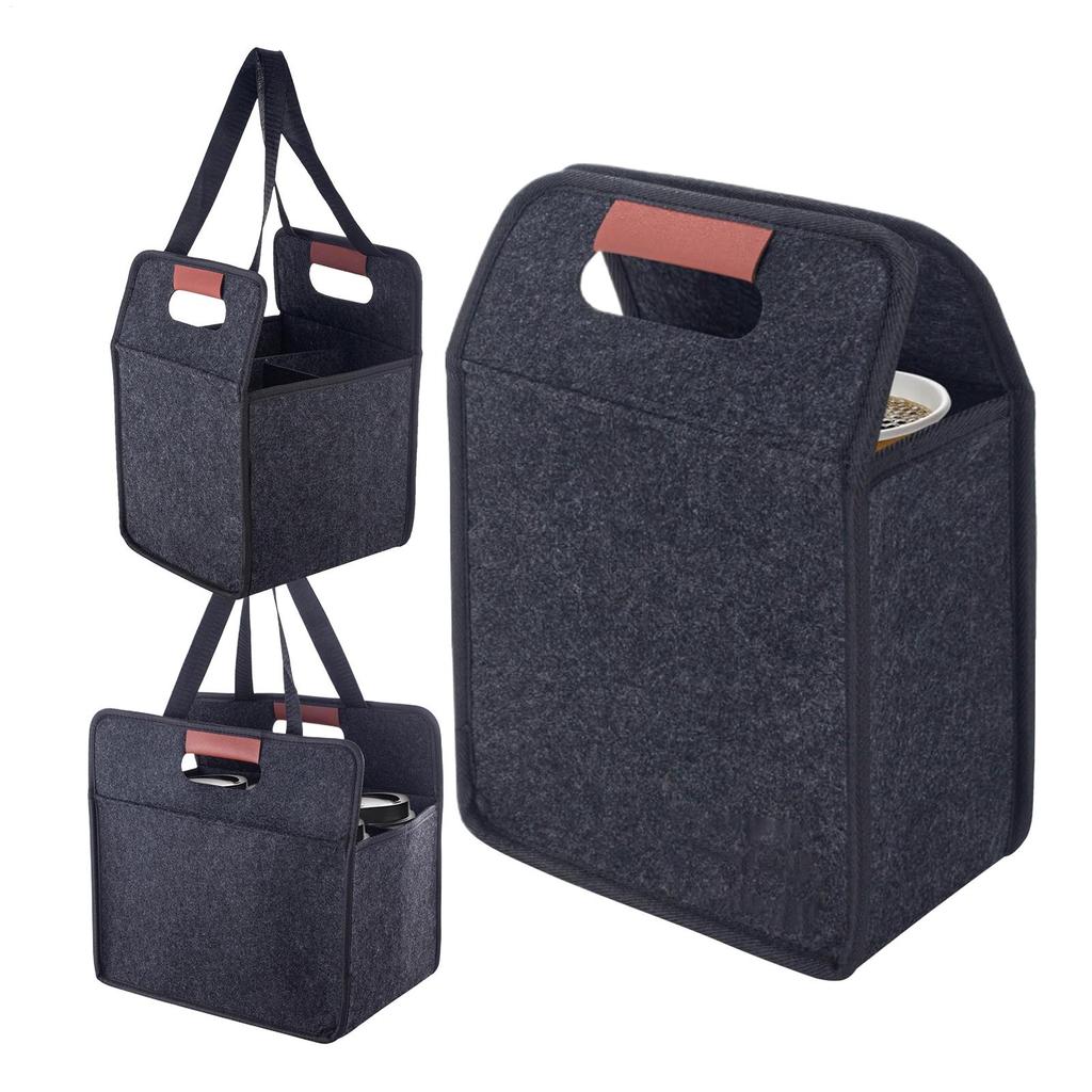 Drink Holder with Handle Reusable Car Insulated Beverage Tote Bag Foldable Tote Bag for Daily Commute Car Picnic Cruise Party