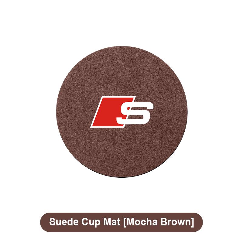 1pcs Suede Car Coaster Mat Water Cup Slots Non-Slip Pad for Audi C5 C6 C7 A4 B6 B8 B7 A6 A3 A5 Q3 Q5 Q7 8P  S3 S5 S1 S4 S2 RS3 RS4 RS5 RS6 RS8