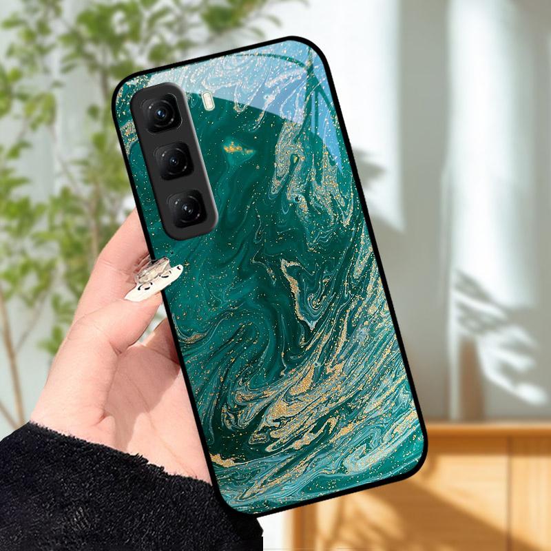 Für Infinix Hot 60 60i 60Pro Pro Plus Hülle X6886 Mode Luxus Gehärtetes Glas Handyhülle Für Infinix Hot60 Pro Plus Schutzhülle