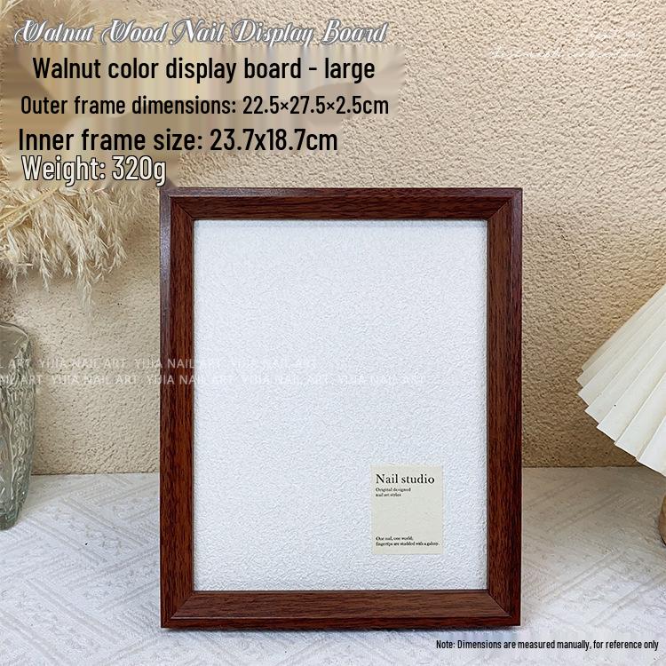 Vintage Walnut Manicure Display Board: Large Photo Prop for Salon