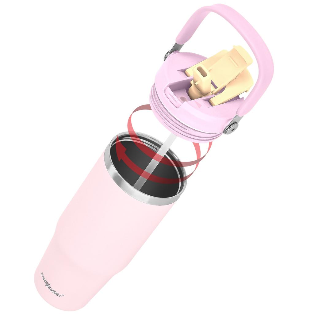 Thermal Mug With Straw Lid For Coffee Tea, Leakproof