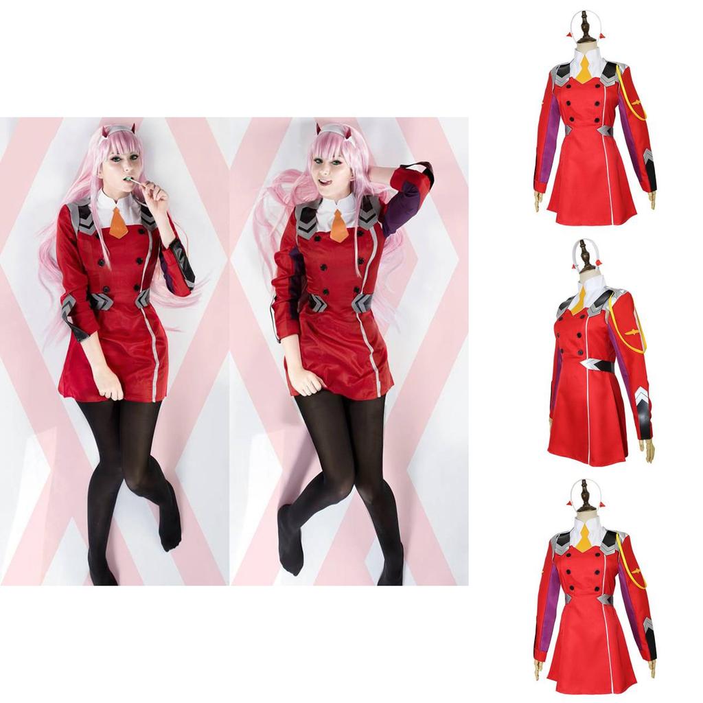 Stunning Darling In The Franxx Zero Two Red Uniform Cosplay Costume For Halloween
