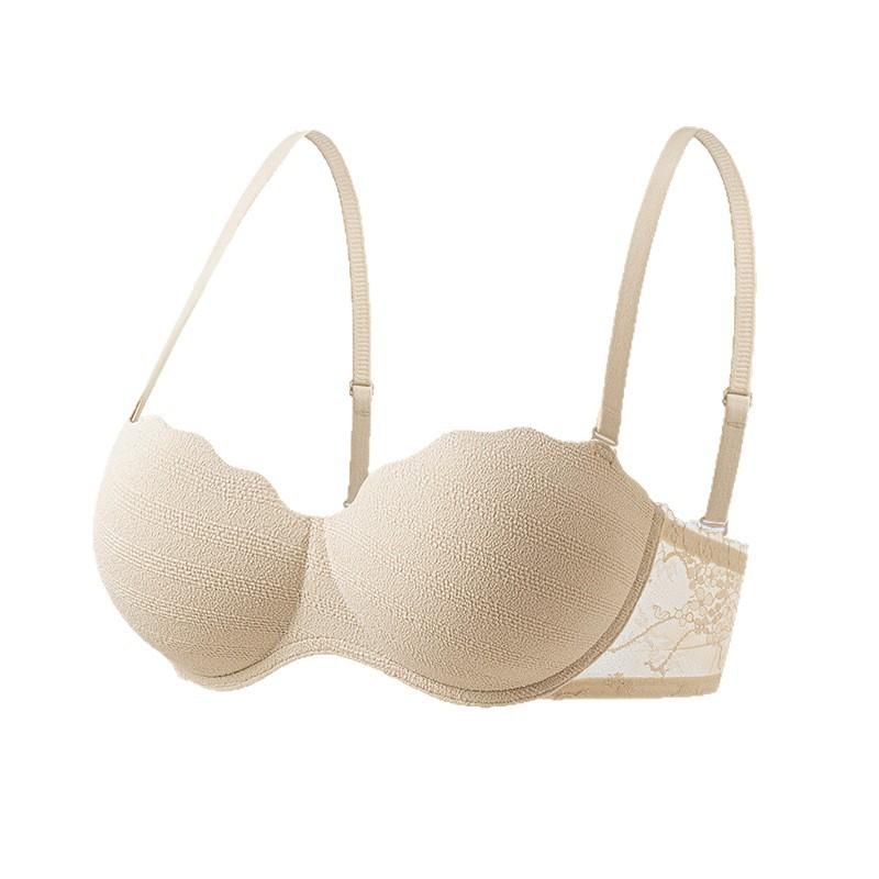 Strapless French Lace Bralette Push Up Small Bust No Wire Lingerie Set