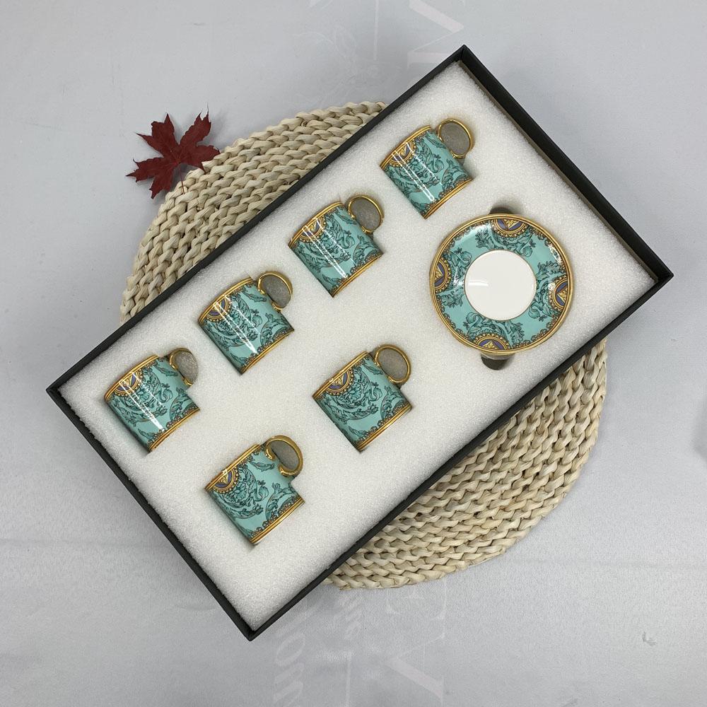 

Европейский легкий роскошный блюдце для чашки эспрессо Керамический набор из костяного фарфора в Пномпене Набор для чая в западном стиле Набор для чая Английский послеобеденный чай 200ml