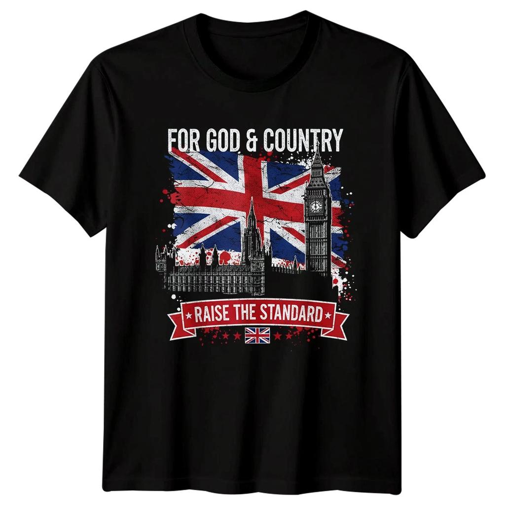 For God & Country Raise The Standard United Kingdom Patriotism Men Women Graphic