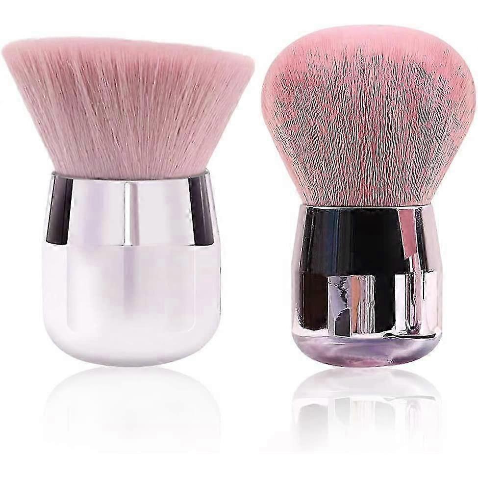 2 Pcs Brush, Soft Coloured Kabuki Brushes Powder Brush Nail Powder Cleaning Brush for Makeup or Arts