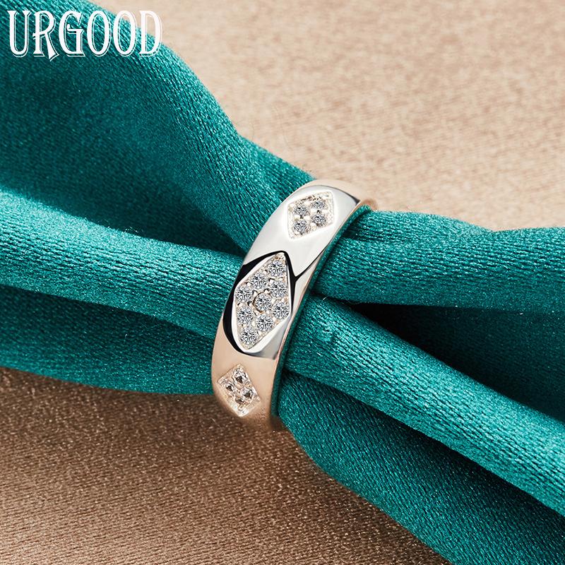 925 Sterling Silver AAA Zircon Ring Fashion Jewelry